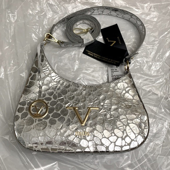 FINAL SALE V Italia Made in Italy. Trademark of Versace Metallic Leather Bag - Picture 8 of 8